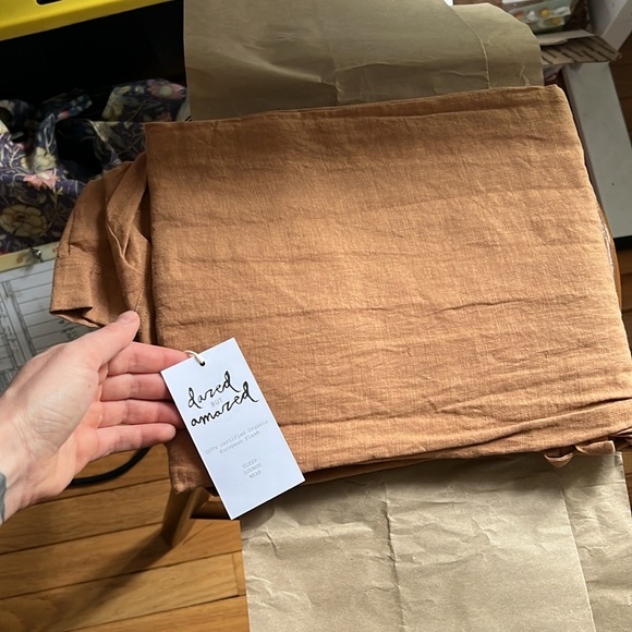 Long Robe in Toffee linen (OS) - Picture 4 of 4